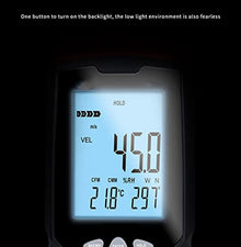 XARONF Anemometer Measures Wind Speed Wind Flow Wind Temperature Air Flow Velocity Meter with Backlight MAX MIN AVG