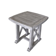 Courtyard Casual Surf Collection 3 Piece Bistro Set with Side Table and Club Chairs Driftwood Gray