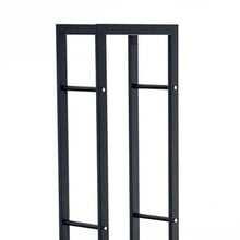 DJVHSRI Firewood Storage Rack Simple Modern Metal Black Home Floor Assembly Fireplace Decorative Firewood Storage Rack,