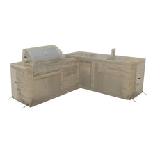 Covers & all Outdoor Kitchen Island Cover, Customize Left Right & Straight Shapes,12 Oz Waterproof UV & Weather Resistant Patio BBQ Grill Island protector with Handles Air Vents (Beige)