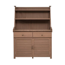 Seeheool Outdoor Table with Solid Wood, Storage Shelf for Patio Backyard Garden Pool Porch Lawn Brown