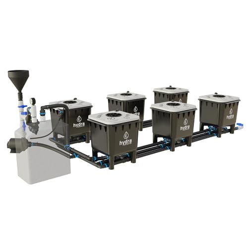 Hydramax Professional Deep Water Culture Systems for Growing Fruits, Veggies, and Medicinal Herbs; Everything You Need to Start Your hydroponic Garden Journey (2 Row - 6 Bucket)