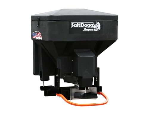 Buyers Products SaltDogg TGS03 Tailgate Salt Spreader, Made In The USA, 8 cu ft/600 lb Capacity, Horizontal Auger Feed, Commercial Salt Spreader For Truck Tailgate, Receiver Hitch Mount