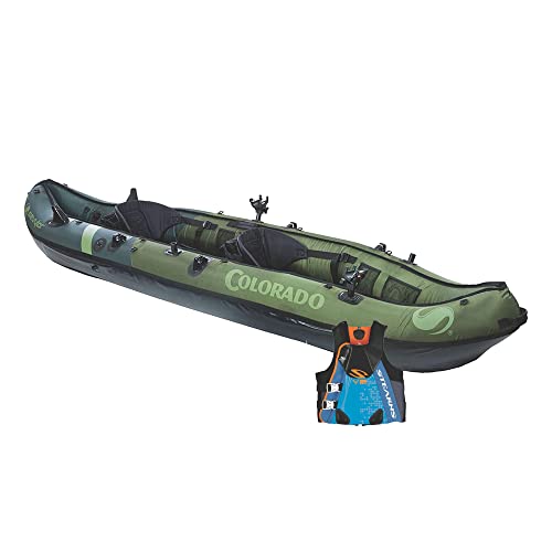 Sevylor Colorado 2 Person Inflatable Kayak with Adjustable Seats Green