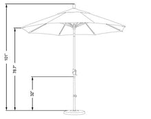California Umbrella GSPT908117-5401 9' Round Aluminum Market, Crank Lift, Push Button Tilt, Bronze Pole, Sunbrella Pacific Blue Patio Umbrella, 9-Feet