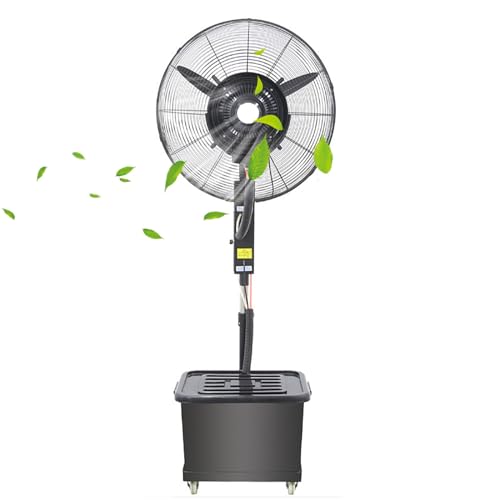CUTPOIY Oscillating Misting Fan with 3 Speeds & 10 Gallon Tank for Outdoor Patio Cooling, 30-inch Adjustable Pedestal Fan, Adjustable-750mm (30in)