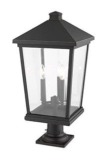 Z-Lite 3 Light Outdoor Pier Mounted Fixture Black