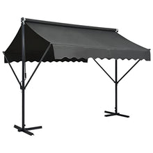 YUTAASU Free Standing Awning 118.1x118.1 Inch Anthracite, Powder Coated Steel Frame, Water-Repellent Polyester Canopy for Patio Garden Shade