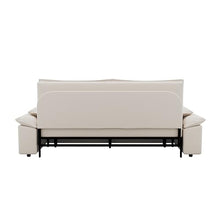 KEIKI 3-in-1 Convertible Sleeper Sofa Velvet Loveseat Bed Queen with Pillows Beige