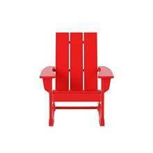 WO WESTIN OUTDOOR HDPE Shoreside Modern Rocking Poly Adirondack Chair (Set of 4),Red