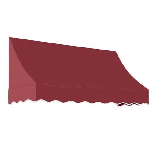 Awntech 10' Nantucket (124.5"-44"-36") Curved Slope Fixed Awning, Burgundy