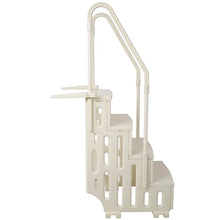 Heavy-Duty 4-Step Above-Ground Pool Ladder with Handrails & Anti-Slip Steps – 400lbs Capacity, for Flat-Bottom Pools (Up to 60" Deck), Durable Plastic,Sand-Fill System