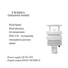 VWS008A Farm Weather Station PM2.5 PM10 Air Quality Sensor Sound Level Sensor Ultrasonic Wind Sensor Environmental Monitoring Sy(VWS008A-RS485)