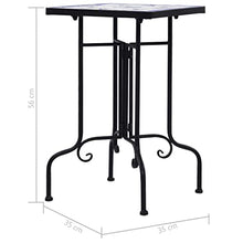 KNORRS Mosaic Side Table Ceramic - Handcrafted Decorative Accent for Indoor and Outdoor Spaces - Sturdy Iron Frame with Colorful Tile Design (Color : Blue, Size : 13.8" x 13.8" x 22" (W x D x H))
