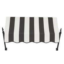 Awntech 3' New Orleans (40.5"-24"-16") Fixed Awning with Spear Arms, Black/White Stripe