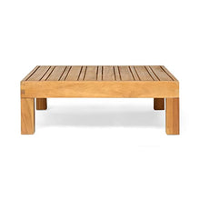 Christopher Knight Home Outdoor Acacia Wood 8 Seater Sectional Sofa Set with Coffee Table, Teak and Beige