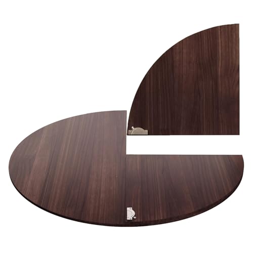 ZDJZMGZ Portable Foldable Round Table Top Extender 42-72 inch, Replaceable Countertop for Banquet, Restaurant & Patio, Walnut Finish, 55 inch Diameter, Temporary Table Solution