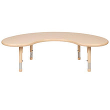 BizChair Half-Moon Adjustable Activity Table Natural