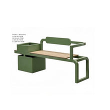 KEG801302 Flower Box Commercial Metal Planter Bench, Multi‑Use Seat Garden