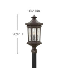 Hinkley Raley Large Post Top Lantern Aluminum Clear Water Glass Shade Oil-Rubbed Bronze