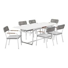 Pemberly Row 7-Piece Modern Aluminum Dining Set Gray