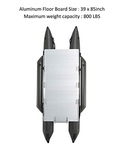 AQUOS Heavy-Duty Inflatable Pontoon Boat 11.5ft with Trolling Motor and Remote Control 12V 55LBS