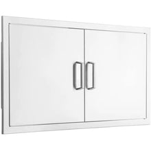 BBQGUYS Signature 40-Inch Stainless Steel Double Access Door for Outdoor Kitchens, 304 Grade Stainless Steel, Flush Mount Design, Logo-Free, Includes Traditional and Contemporary Handles