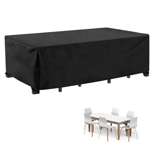 Outdoor Furniture Patio Furniture Sets Size 220x140x75cm Weather Protection Covers for Outdoor Table, Universal Fit, Heavy Duty 600D Patio Chair Covers Outdoor Furniture
