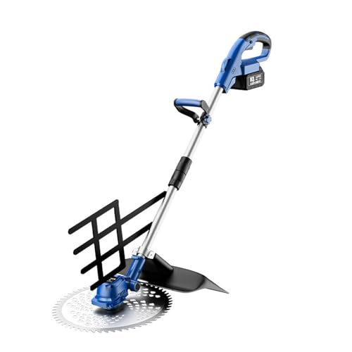 JBNCRYGD Brushless Electric Lawn Mowerelectric Lawn Mower, Home Small Walk-Behind Lawn Mower Rechargeable Portable Weeder for Garden Lawn Shrub Trimming