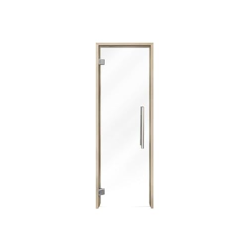 PROSAUNAS Clear & Tinted Glass Sauna Door, Prehung Tinted Glass Sauna Door (Left Hanging, Clear - Aspen Frame 24x81)