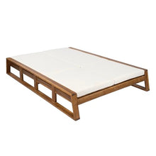 Christopher Knight Home Set of 2 Acacia Wood Outdoor Double Chaise Lounge with Adjustable Backrest Patio Daybed with Thick Cushions for Poolside Backyard Balcony Natural Finish Beige Cushion
