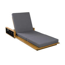 Christopher Knight Home Arly Acacia Wood Chaise Lounge Chair Outdoor Set of 2, Poolside Sun Lounger Recliner, Patio Outdoor Chaise Lounge with 4'' Triple Folds Cushion, Teak+Dark Gray
