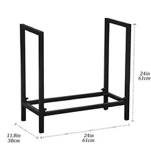 EliteBloom Wrought Iron Wood Storage Rack Bracket Fireplace Firewood Stand Timber Stacking Rack Fireplace Wood Rack Single Layer,