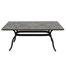Oakland Living Modern Ornate Outdoor Mesh Aluminum Patio Dining Set with Six Chairs Black