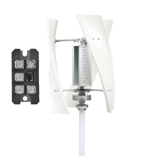 HENGJINGTR Vertical Wind Turbine Kit, 3000W 12V 24V 48V 220V Low Noise Home Generator 3 Leaves with MPPT Controller Suitable for Wind and Solar Power Generation,220v