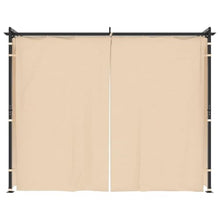 HKTMGDNG 9.8x9.8 Ft Gazebo Canopy Tent with Side Curtains Cream Steel