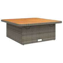 FMPGJLYH Adjustable Patio Table - Poly Rattan & Acacia Wood Garden Desk