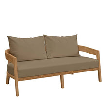Modway Brisbane Loveseat Natural Light Brown