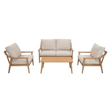 Blue Sky Outdoor Living Genova 4-Piece Aluminum Conversation Set Natural/Grey