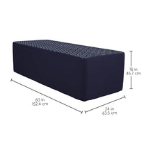 FDP 24" x 60" Rectangle Oversized Outdoor Ottoman Featuring Sunbrella Two-Tone - Weather-Resistant, Fade-Resistant, Assembled Patio Furniture for Backyard, Poolside Seating, 18" H - Indigo/Haze