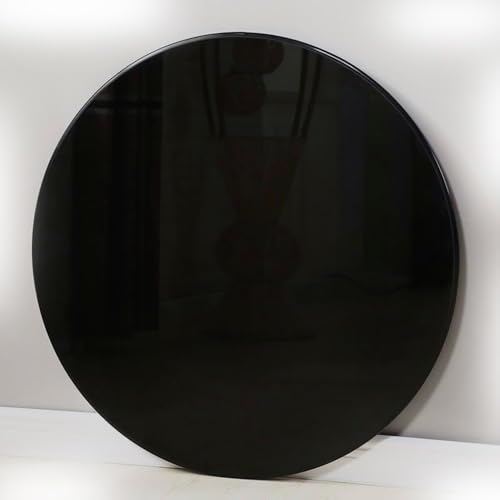 BEWEGNLNHK Tempered Glass Round Table Top 1/4" Thick Glass Top 16in-40in Black Glass Tabletop Protector Safe Beveled Edge High Temperature Resistance(100cm(40in))