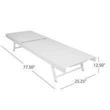 AODSHA Outdoor Chaise Lounge Set of 2, 5-Position Adjustable Backrest, White Steel Frame with Textilence Seat, Patio Poolside Reclining Chairs for Backyard Garden