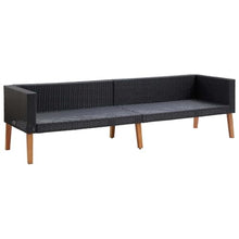 RJPLMFV 4 Piece Patio Lounge Set with Cushions Poly Rattan Black