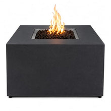 Golden Flame 42-Inch Square Propane Fire Pit Table – Concrete GFRC Outdoor Gas Fire Pit with Hidden Propane Tank, 65,000 BTU Stainless Steel Burner, Push Button Ignition - Natural Gray