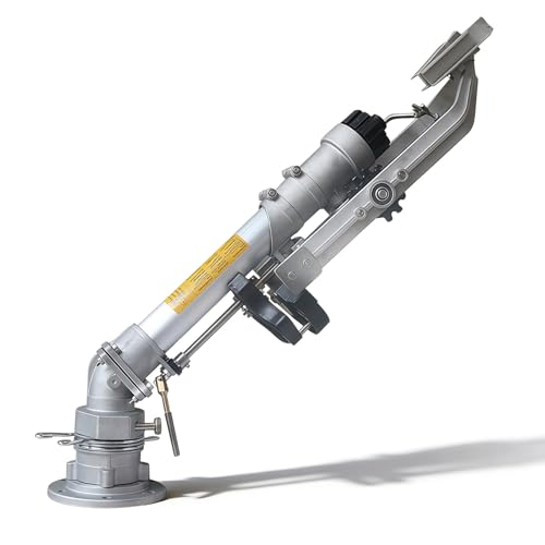 BANGBANGJI 360° Fully Rotating Impulse Impact Sprinkler, Large Area Irrigation Watering Spray Gun, with Nozzle Set, Extended Coverage, for Farms, Orchards, Sports Fields Model65+1.2mBracket