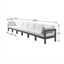 Outdoor Escape White Fabric Outdoor Patio Modular Sofa, Cushioned Seating, Durable Frame, Contemporary Design, Versatile for Backyard and Porch