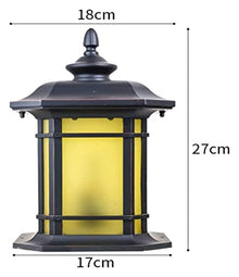 Courtyard light Continental Victoria Patio Glass Table Lamp American Industrial Retro Column Lamp Post Light Street Light Aluminum Patio Garden Villa Door Pillar Lamp Garden Wall Decor Lighting W