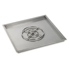 36" Stainless Steel Square Drop in Pan with 18" Fire Ring