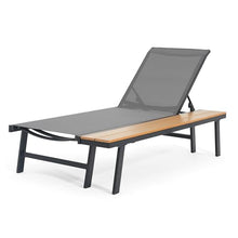 Seeheool Waterloo Chaise Lounge with Attached Wood Side Table, Set of 2, (62756.00BLKMP2)