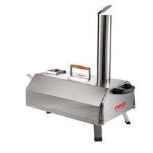 Tzou Pizza Oven Portable 12" Outdoor Wood Fired Pizza Oven with Built-in Thermometer Stainless Steel Pizza Stove for Outside Backyard Camping Picnics Silver Automatic Hexagon